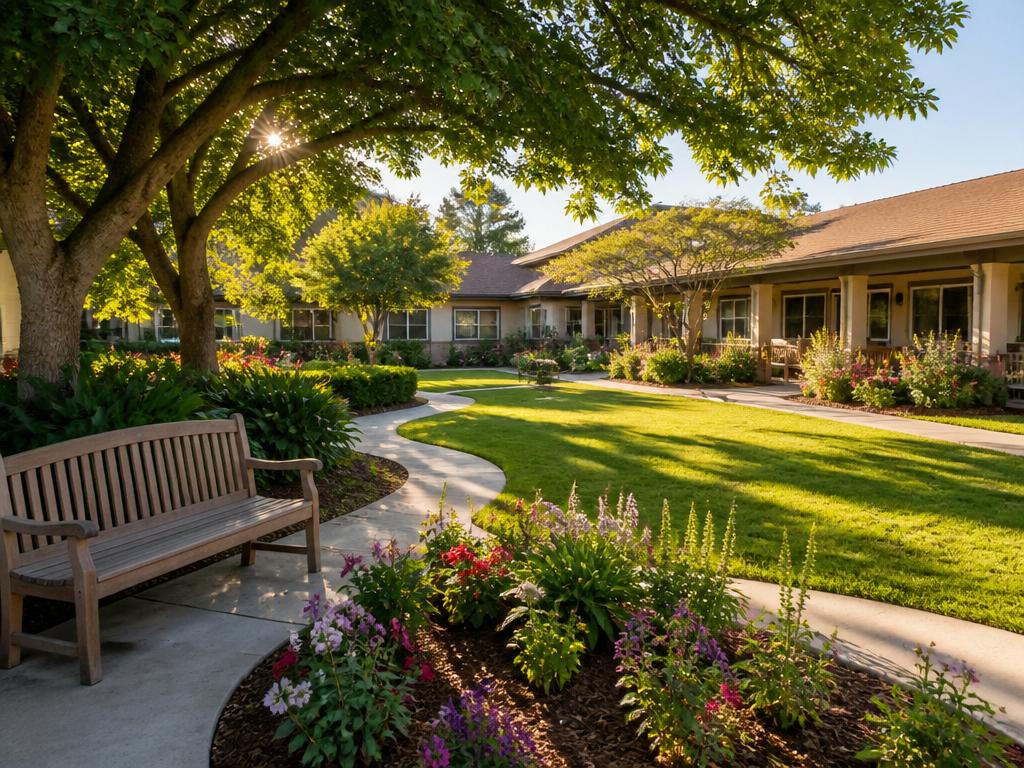Peaceful garden and outdoor seating area